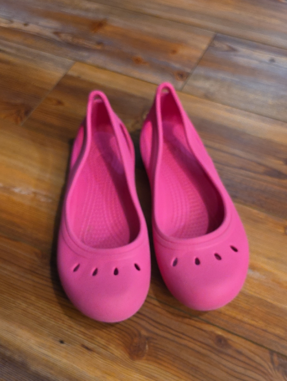 Crocs pink rubber slip on shoes